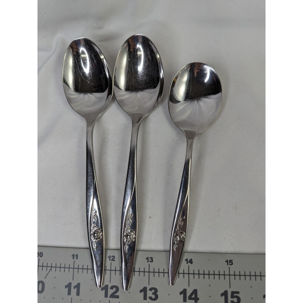 Oneida Lasting Rose 2 Tablespoons 1 Soup Spoon Stainless Flatware Oneidacraft